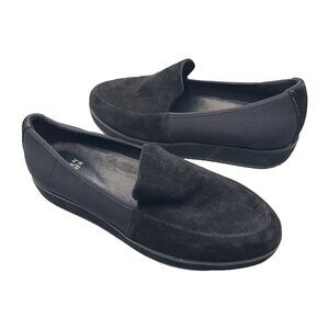 Eileen Fisher Women Loafers  Shoes Black Suede Low Wedge Comfort Sz 6.5 New